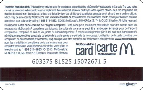 McDonald's Cards Collection - Canada - Arch Gift Card - 2013 - 006.jpg