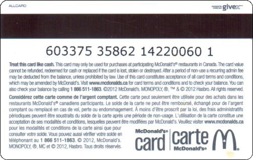 McDonald's Cards Collection - Canada - Arch Gift Card - 2012 - 006.jpg